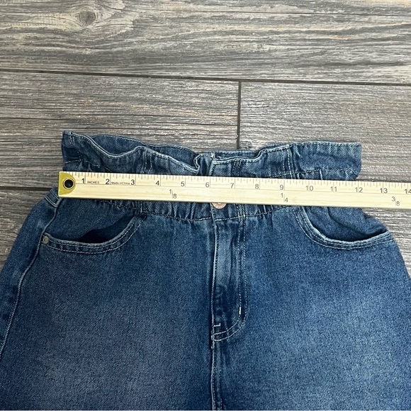 Sincerely Jules High Waisted Denim PaperBag shorts Size 0 24 Elastic Waistband - Picture 7 of 10